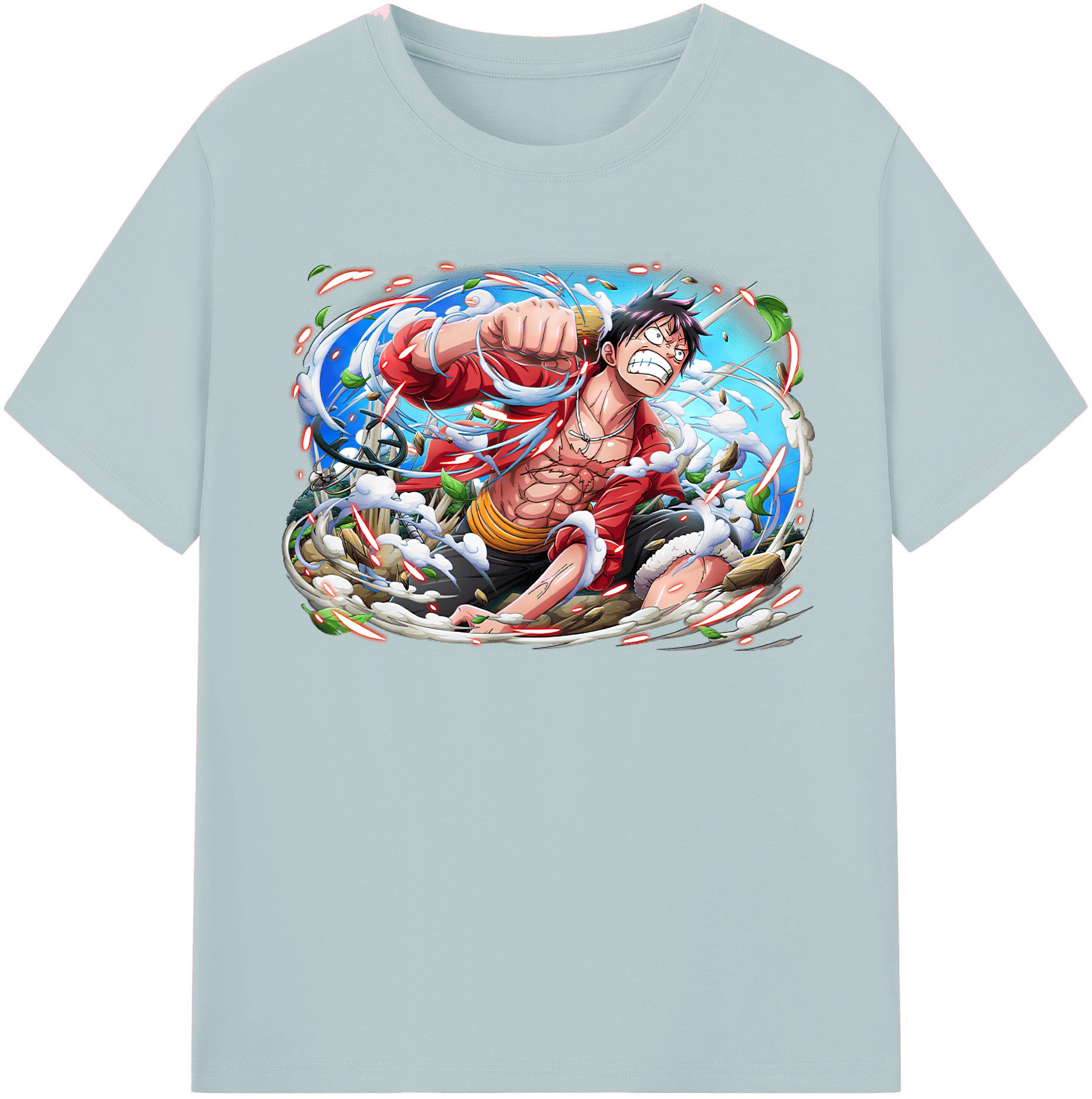 ワンピース モンキー・D・ルフィ ONE PIECE Monkey D. Luffy 綿100％半袖Tシャツ（フロントプリント）